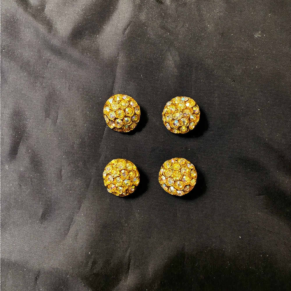 Vintage Rhinestone Dorms Button Set - image 1